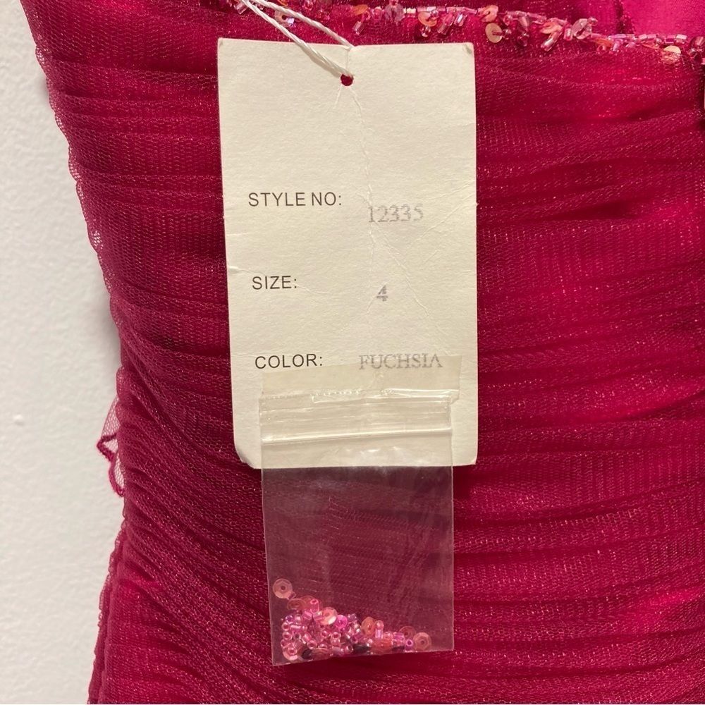 Atelier Alyce Boutique Collections Prom Dress Pink Size 4 NWT Ruffles 1 shoulder - Picture 9 of 9
